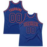 Personalized Custom Name and Number Authentic Orange Throwback Basketball Jersey - Team Apparel Personalized Royal Royal-Orange