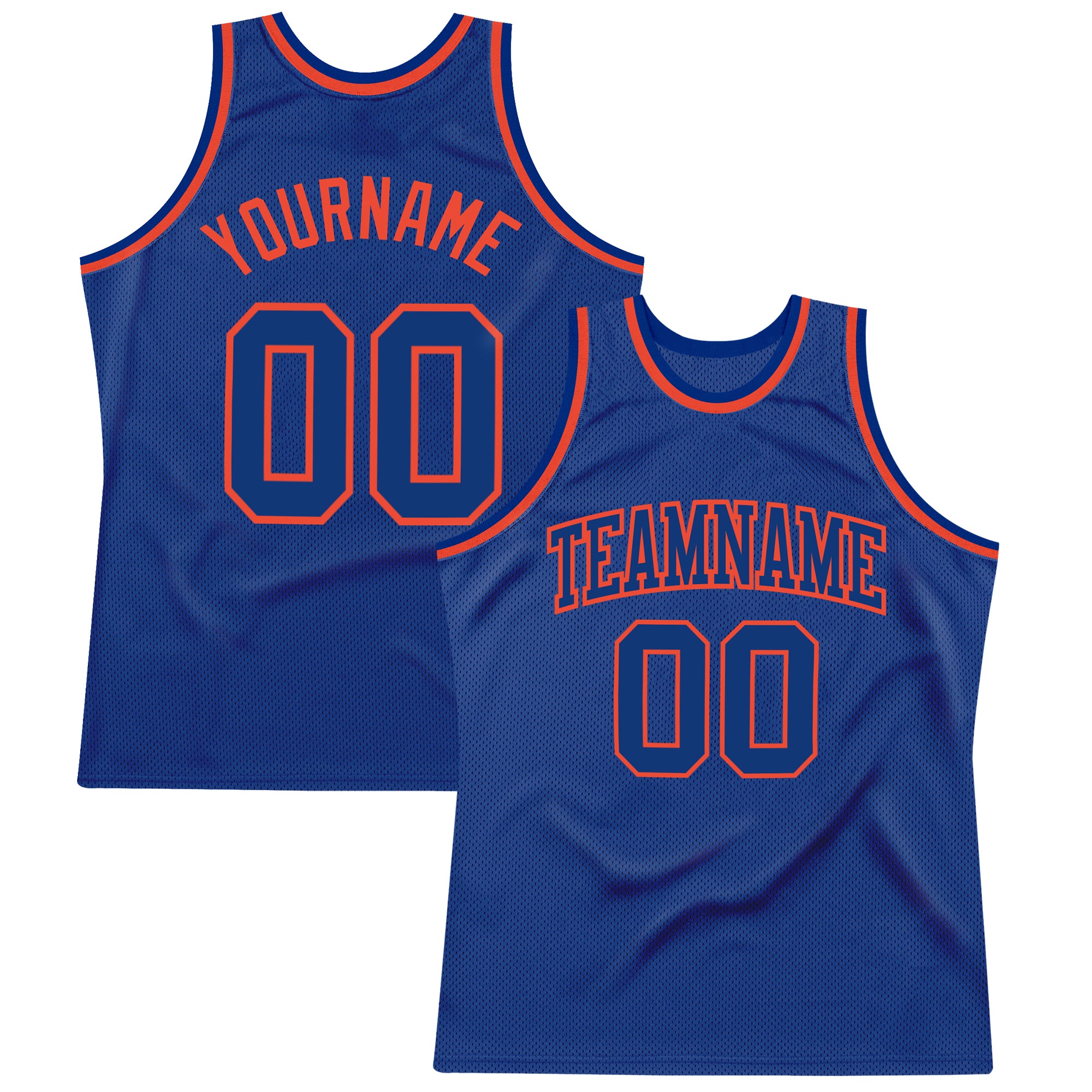 Personalized Custom Name and Number Authentic Orange Throwback Basketball Jersey - Team Apparel Personalized Royal Royal-Orange