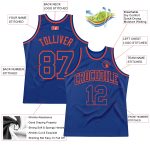 Personalized Custom Name and Number Authentic Orange Throwback Basketball Jersey - Team Apparel Personalized Royal Royal-Orange