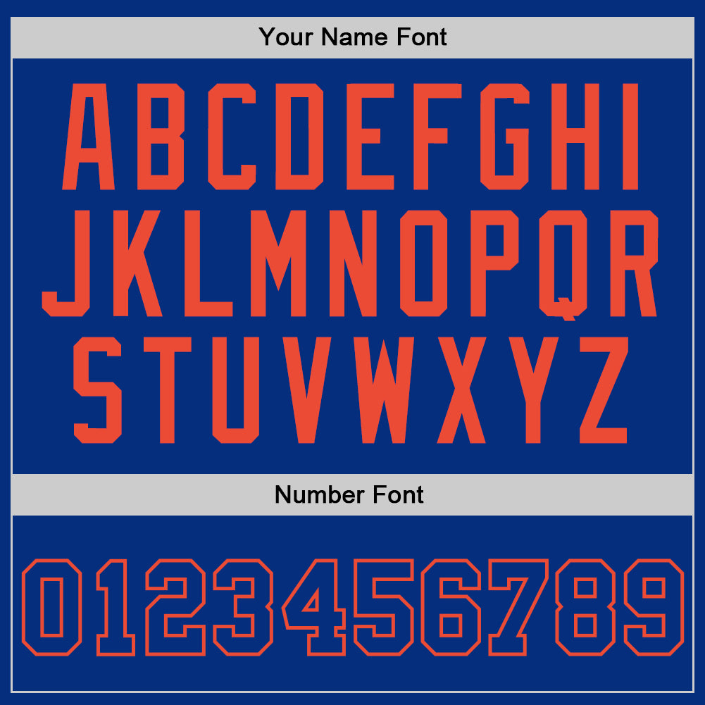 Personalized Royal Royal-Orange Authentic Throwback Basketball Jersey Team Custom Name and Number Personalized Custom Name and Number Authentic Orange Throwback Basketball Jersey - Team Apparel Personalized Royal Royal-Orange - Image 3