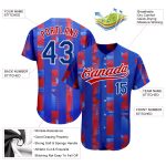 Custom Baseball Jersey Personalized with Name and Number - Authentic Royal Red 3D Pattern Design Personalized Royal Royal-Red