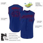 Custom Name and Number Personalized Royal-Red Authentic Baseball Jersey Sleeveless Personalized Royal Royal-Red Authentic