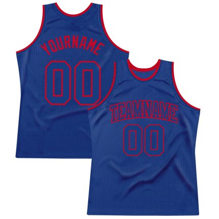 Personalized Royal Red Basketball Jersey Custom Name and Number - Authentic Throwback Team Design Personalized Royal Royal-Red