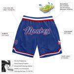 Custom Name and Number Authentic Royal Red Throwback Basketball Shorts - Personalized Team Apparel Personalized Royal Royal-Red
