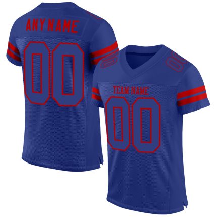 Custom Name and Number Personalized Royal-Red Authentic Football Jersey - Team Jersey Personalized Royal Royal-Red Mesh Authentic