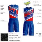 Custom Name and Number Basketball Jersey Suit - Personalized Royal Red Round Neck Sublimation Design Personalized Royal Royal-Red