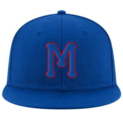 Custom Name and Number Adjustable Snapback Hat - Personalized Royal Red Stitched Team Cap Personalized Royal Royal-Red Stitched