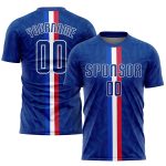 Custom Name Number Soccer Jersey - Personalized Royal-Red Sublimation Team Uniform Personalized Royal Royal-Red Sublimation