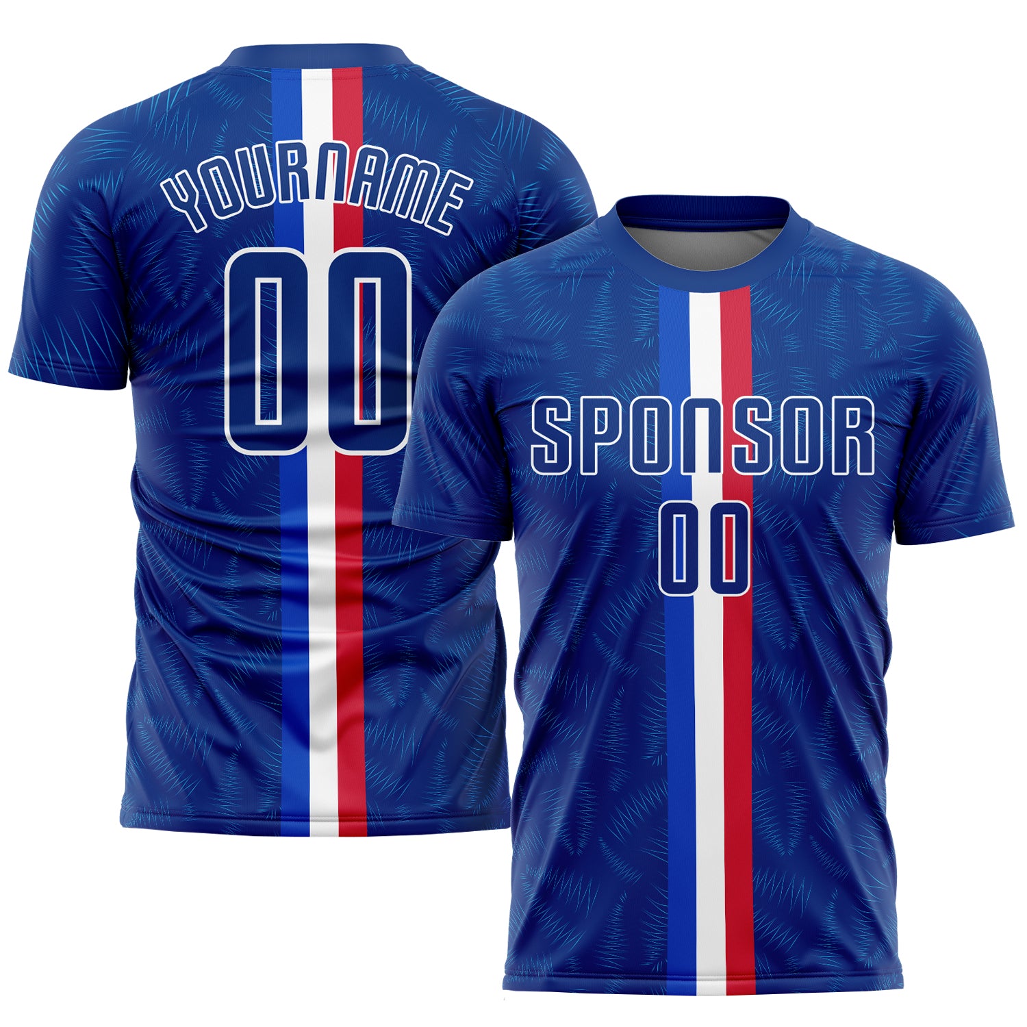 Custom Name Number Soccer Jersey - Personalized Royal-Red Sublimation Team Uniform Personalized Royal Royal-Red Sublimation