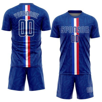 Custom Name Number Soccer Jersey - Personalized Royal-Red Sublimation Team Uniform Personalized Royal Royal-Red Sublimation