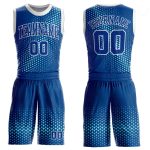 Customizable Basketball Jersey - Round Neck Sublimation Suit in Royal Teal with Name and Number Personalization Personalized
