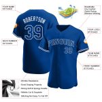 Custom Name & Number Baseball Jersey - Personalized Royal White Authentic Team Jersey Personalized Royal Royal-White Authentic