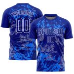 Personalized Royal White Soccer Jersey - Custom Sublimation Uniform for Team Sports Personalized Royal Royal-White Sublimation