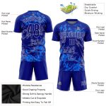 Personalized Royal White Soccer Jersey - Custom Sublimation Uniform for Team Sports Personalized Royal Royal-White Sublimation