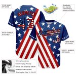 Custom Personalized USA Flag Red-Black 3D Baseball Jersey with Team Name and Number Personalized Royal USA Flag Red-Black