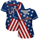 Custom Personalized USA Flag Red-Black 3D Baseball Jersey with Team Name and Number Personalized Royal USA Flag Red-Black