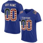 Custom Name & Number Vintage USA Flag Football Jersey - Personalized Cream Mesh Authentic Team Apparel Personalized Royal