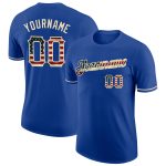 Personalized USA Flag Vintage Cream T-Shirt with Custom Team Name & Number - Performance Shirt Personalized Royal Vintage