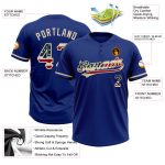 Personalized Vintage USA Flag Softball Jersey Unisex Two-Button Team Custom Name & Number - City Cream Personalized Royal