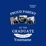 Custom Name and Number 3D Graduation T-Shirt - Personalized Royal White Performance Tee Personalized Royal White 3D Graduation