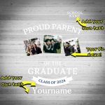 Custom Name and Number 3D Graduation T-Shirt - Personalized Royal White Performance Tee Personalized Royal White 3D Graduation