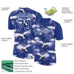 Custom Animal Crane Performance T-Shirt with Personalized Name and Number - Royal White 3D Pattern Design Personalized Royal