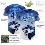 Custom Name and Number 3D Pattern Animal Wolf Baseball Jersey - Personalized Royal White Team Apparel Personalized Royal