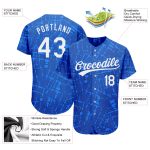 Personalized 3D Pattern Baseball Jersey - Authentic Royal White Design Personalized Royal White 3D Pattern Design Authentic