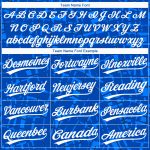 Personalized 3D Pattern Baseball Jersey - Authentic Royal White Design Personalized Royal White 3D Pattern Design Authentic