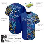 Custom Name Number Baseball Jersey with 3D Pattern - Personalized Royal White Design for Team Sports Personalized Royal White