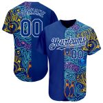 Custom Name Number Baseball Jersey with 3D Pattern - Personalized Royal White Design for Team Sports Personalized Royal White