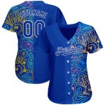 Custom Name Number Baseball Jersey with 3D Pattern - Personalized Royal White Design for Team Sports Personalized Royal White