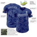 Custom Name and Number Baseball Jersey with 3D Pattern Design in Royal White - Authentic Team Apparel Personalized Royal