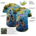 Personalized Jesus Christ 3D Pattern Baseball Jersey with Custom Name and Number - Royal White Team Apparel Personalized
