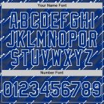Custom Name and Number Personalized Baseball Jersey, Royal White 3D Pattern Design with Slant Lines Personalized Royal White