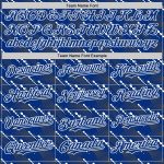 Custom Name and Number Personalized Baseball Jersey, Royal White 3D Pattern Design with Slant Lines Personalized Royal White