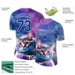 Personalized Space Astronaut T-Shirt with Custom Name & Number, Royal White 3D Pattern Design - Performance Tee Personalized