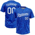 Custom Name and Number Unisex Softball Jersey, Personalized Royal White 3D Pattern, Two-Button Design Personalized Royal