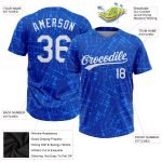Custom Name and Number Unisex Softball Jersey, Personalized Royal White 3D Pattern, Two-Button Design Personalized Royal