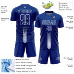 Custom Name Number Sublimation Soccer Jersey Personalized Royal White Arrow Shapes Team Uniform Personalized Royal White