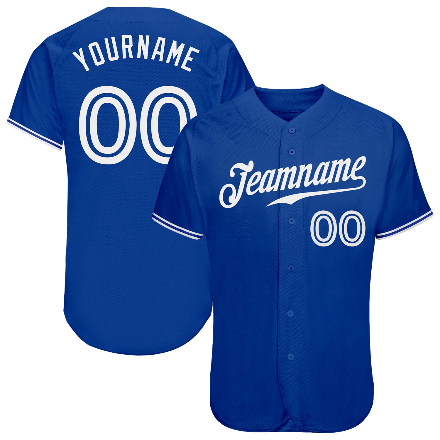 Custom Personalized Royal White Authentic Baseball Jersey for Men and Women Personalized Royal White Authentic Baseball Jersey