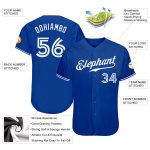 Custom Personalized Royal White Authentic Baseball Jersey for Men and Women Personalized Royal White Authentic Baseball Jersey