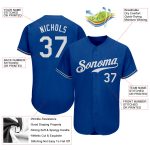Custom Name and Number Baseball Jersey - Personalized Royal White Authentic Team Jersey Personalized Royal White Authentic