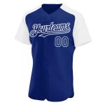 Custom Name and Number Baseball Jersey for Team - Personalized Royal White Authentic Raglan Sleeves Personalized Royal White