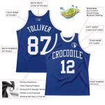 Custom Personalized Basketball Jersey with Name and Number - Royal White Authentic Throwback Style Personalized Royal White