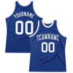 Custom Personalized Basketball Jersey with Name and Number - Royal White Authentic Throwback Style Personalized Royal White