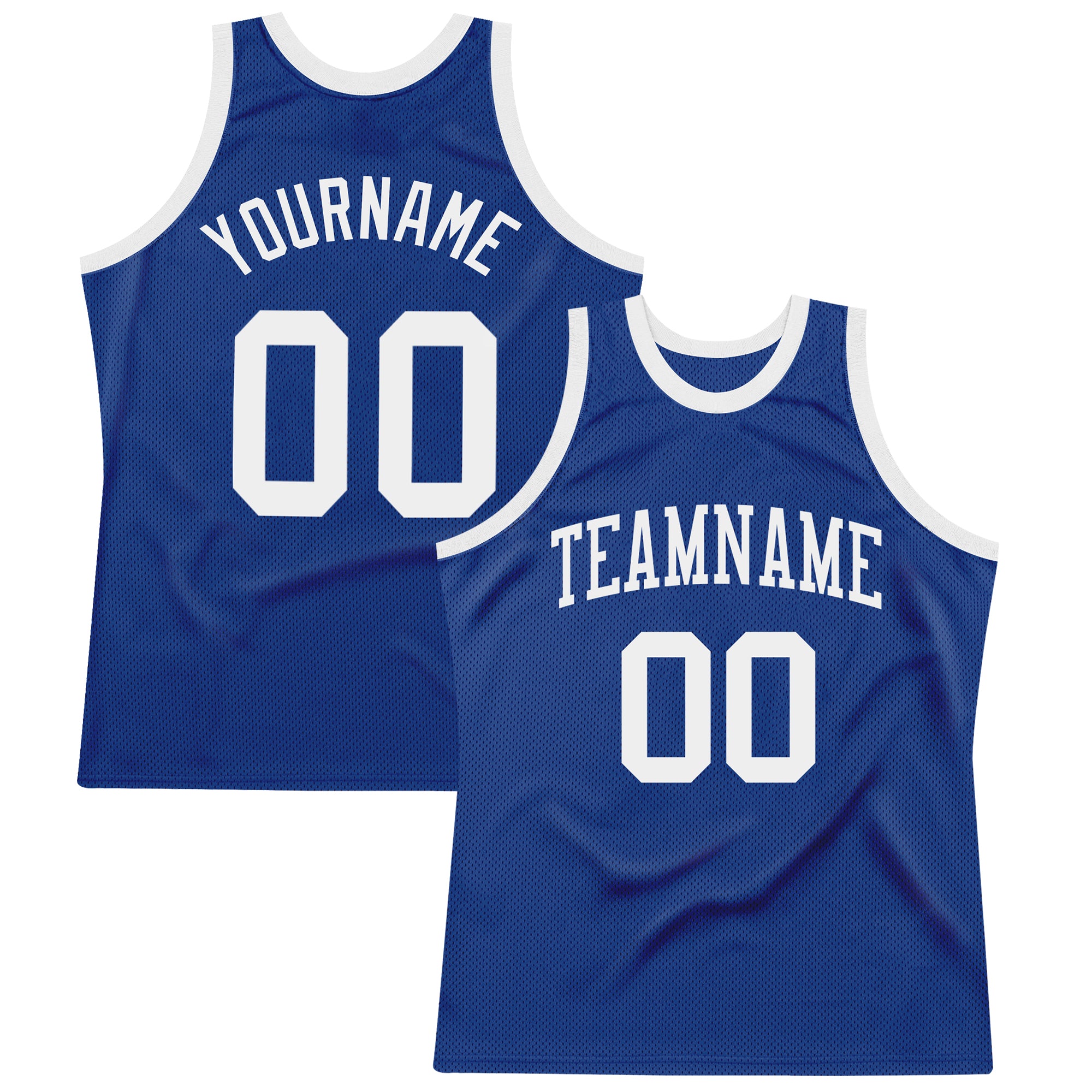 Custom Personalized Basketball Jersey with Name and Number - Royal White Authentic Throwback Style Personalized Royal White