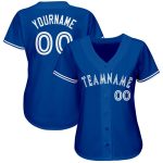 Custom Name and Number Personalized Baseball Jersey - Royal White Team Jersey Personalized Royal White Baseball Jersey Team