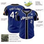 Custom Name Number Baseball Jersey - Personalized Authentic Royal White-Black 3 Colors Arm Shapes Personalized Royal White-Black