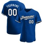 Custom Name and Number Authentic Baseball Jersey - Personalized Royal White-Black Team Jersey Personalized Royal White-Black